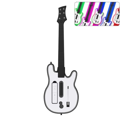 Pessrrtewg Wii Game-Gitarren-Controller mit RGB-Lichtern für alle WiiRemote Guitar Rock Games Band Legends 2 Hero Guitar Rock von Pessrrtewg