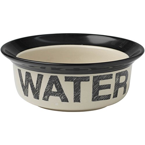 PetRageous Wassernapf für Hunde und Katzen aus Steingut, 2 Tassen, 15,2 cm Durchmesser, 6,3 cm hoch, für kleine und mittelgroße Tiere, Natur von Petrageous