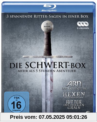 Die Schwert-Box - 3 spannende Ritter-Sagen in einer Box: ARN - Der Kreuzritter, Hexen - Die letzte Schlacht der Templer, Ritter des heiligen Grals [Blu-ray] von Peter Flinth