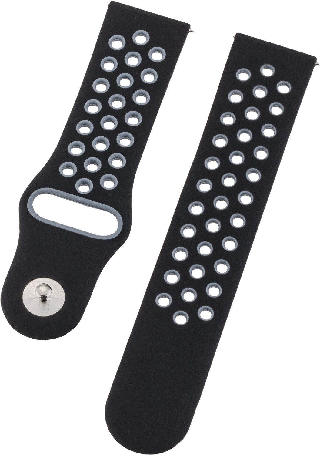 Armband Dual Silicon (22mm) schwarz/grau von Peter Jäckel