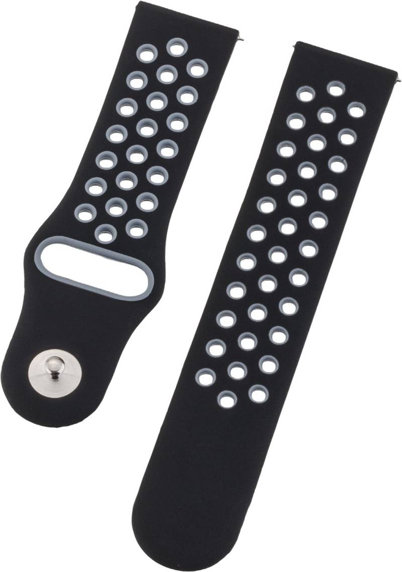 Armband Dual Silicon (22mm) schwarz/grau von Peter Jäckel