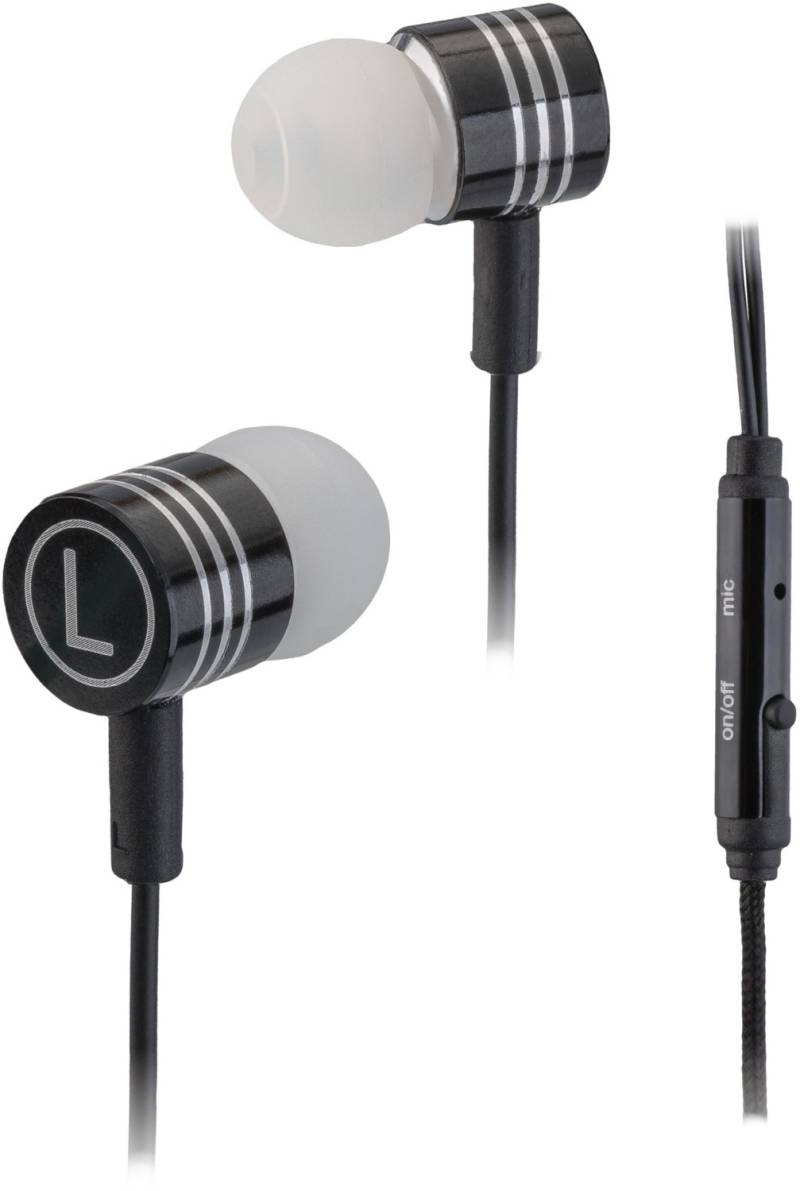 IN-EAR Headphone In-Ear-Kopfhörer mit Kabel schwarz von Peter Jäckel