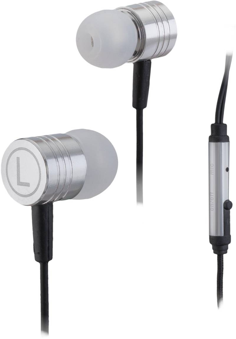 IN-EAR Headphone In-Ear-Kopfhörer mit Kabel silber von Peter Jäckel