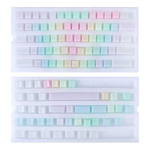 POM Jelly Keycaps Doubleshot Translucent OEM Profil für 61/87/104/108 Tasten PC Gaming Mechanische Tastaturen (Regenbogen) von Petforu