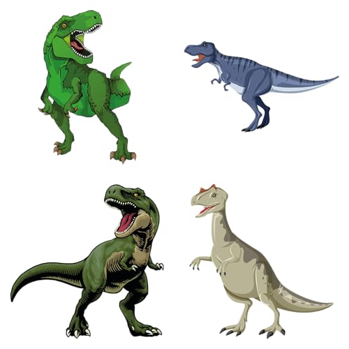 Petite Print® Namensaufkleber für Kinder, Schule, Kindergarten, Kleidung & Gegenstände, Namensetiketten personalisiert mit Namen und waschmaschinenfest (Dino TRex, 75) von Petite Print