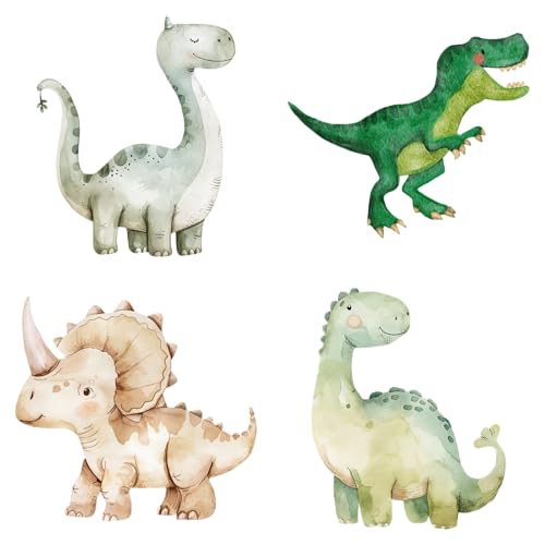 Petite Print® Namensaufkleber für Kinder, Schule, Kindergarten, Kleidung & Gegenstände, Namensetiketten personalisiert mit Namen und waschmaschinenfest (Dinosaurs Greenery, 75) von Petite Print
