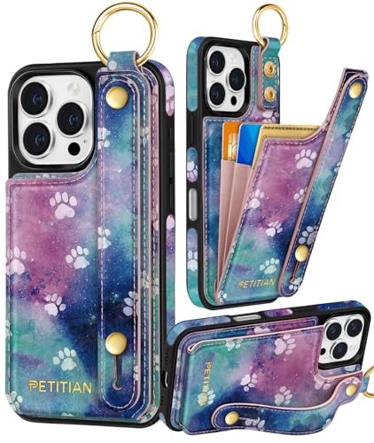 Petitian Promax Schutzhülle für iPhone 16 Pro Max, niedlich, ästhetisch, einzigartiges Design, Leder, Kreditkartenhalter, Ständer, Armband für iPhone 16 Pro Max, Katzenpfote Petitian Promax Schutzhülle für iPhone 16 Pro Max, niedlich, ästhetisch, einzigartiges Design, Leder, Kreditkartenhalter, Ständer, Armband für iPhone 16 Pro Max, Katzenpfote von Petitian