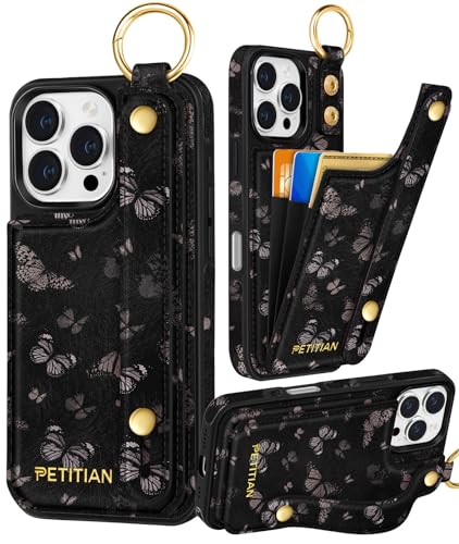 Petitian Promax Schutzhülle für iPhone 16 Pro Max, niedliches mädchenhaftes ästhetisches einzigartiges Design, Leder, Kreditkartenhalter, Kartenhalter, Ständer, Armband für iPhone 16 Pro Max Petitian Promax Schutzhülle für iPhone 16 Pro Max, niedliches mädchenhaftes ästhetisches einzigartiges Design, Leder, Kreditkartenhalter, Kartenhalter, Ständer, Armband für iPhone 16 Pro Max von Petitian