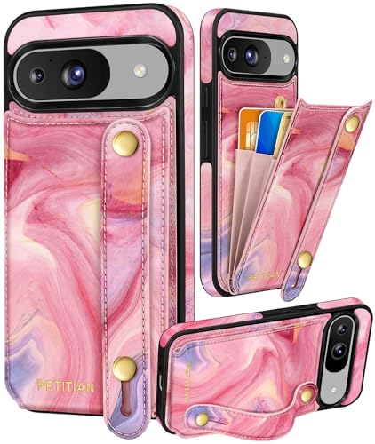 Petitian Schutzhülle für Google Pixel 9Pro/9, mit Brieftasche, für Damen und Mädchen, niedlich, ästhetisch, einzigartiges Design, Leder, Kreditkartenhalter, Kartenhalter, Ständer, Armband für Pixel Petitian Schutzhülle für Google Pixel 9Pro/9, mit Brieftasche, für Damen und Mädchen, niedlich, ästhetisch, einzigartiges Design, Leder, Kreditkartenhalter, Kartenhalter, Ständer, Armband für Pixel von Petitian