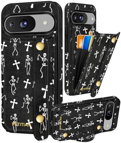 Petitian Schutzhülle für Google Pixel 9Pro/9, mit Brieftasche, für Damen und Mädchen, niedlich, ästhetisch, einzigartiges Design, Leder, Kreditkartenhalter, Kartenhalter, Ständer, Armband für Pixel Petitian Schutzhülle für Google Pixel 9Pro/9, mit Brieftasche, für Damen und Mädchen, niedlich, ästhetisch, einzigartiges Design, Leder, Kreditkartenhalter, Kartenhalter, Ständer, Armband für Pixel von Petitian