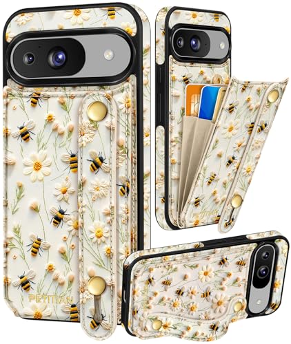 Petitian Schutzhülle für Google Pixel 9Pro/9, mit Brieftasche, für Damen und Mädchen, niedlich, ästhetisch, einzigartiges Design, Leder, Kreditkartenhalter, Kartenhalter, Ständer, Armband für Pixel Petitian Schutzhülle für Google Pixel 9Pro/9, mit Brieftasche, für Damen und Mädchen, niedlich, ästhetisch, einzigartiges Design, Leder, Kreditkartenhalter, Kartenhalter, Ständer, Armband für Pixel von Petitian