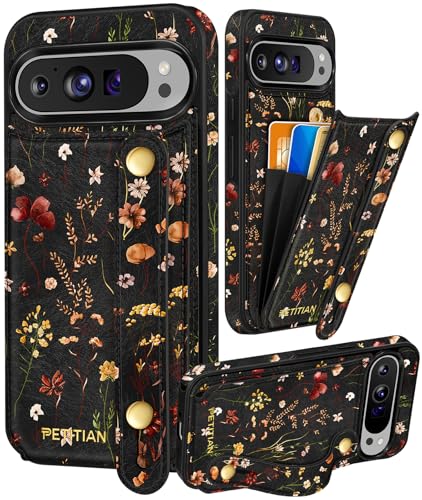 Petitian Schutzhülle für Google Pixel 9Pro XL mit Brieftasche, für Damen und Mädchen, niedlich, ästhetisch, einzigartiges Design, Leder, Kreditkartenhalter, Kartenhalter, Ständer, Armband für Pixel Petitian Schutzhülle für Google Pixel 9Pro XL mit Brieftasche, für Damen und Mädchen, niedlich, ästhetisch, einzigartiges Design, Leder, Kreditkartenhalter, Kartenhalter, Ständer, Armband für Pixel von Petitian