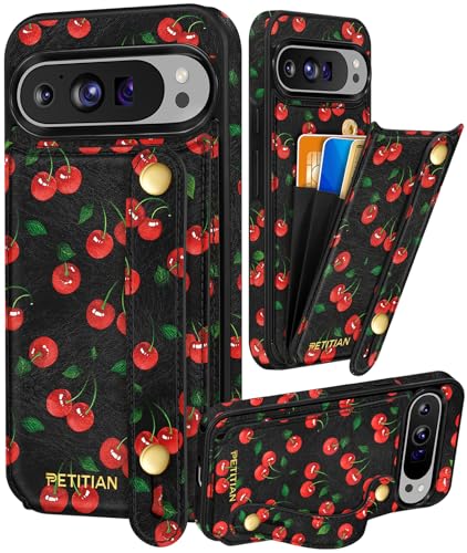 Petitian Schutzhülle für Google Pixel 9Pro XL mit Brieftasche, für Damen und Mädchen, niedlich, ästhetisch, einzigartiges Design, Leder, Kreditkartenhalter, Kartenhalter, Ständer, Armband für Pixel Petitian Schutzhülle für Google Pixel 9Pro XL mit Brieftasche, für Damen und Mädchen, niedlich, ästhetisch, einzigartiges Design, Leder, Kreditkartenhalter, Kartenhalter, Ständer, Armband für Pixel von Petitian