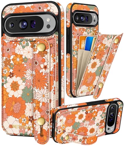 Petitian Schutzhülle für Google Pixel 9Pro XL mit Brieftasche, für Damen und Mädchen, niedlich, ästhetisch, einzigartiges Design, Leder, Kreditkartenhalter, Kartenhalter, Ständer, Armband für Pixel Petitian Schutzhülle für Google Pixel 9Pro XL mit Brieftasche, für Damen und Mädchen, niedlich, ästhetisch, einzigartiges Design, Leder, Kreditkartenhalter, Kartenhalter, Ständer, Armband für Pixel von Petitian