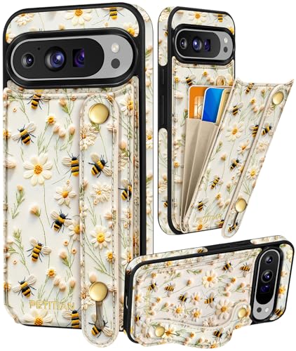 Petitian Schutzhülle für Google Pixel 9Pro XL mit Brieftasche, für Damen und Mädchen, niedlich, ästhetisch, einzigartiges Design, Leder, Kreditkartenhalter, Kartenhalter, Ständer, Armband für Pixel Petitian Schutzhülle für Google Pixel 9Pro XL mit Brieftasche, für Damen und Mädchen, niedlich, ästhetisch, einzigartiges Design, Leder, Kreditkartenhalter, Kartenhalter, Ständer, Armband für Pixel von Petitian