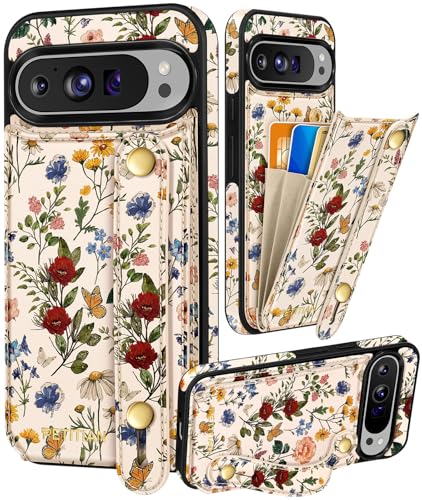 Petitian Schutzhülle für Google Pixel 9Pro XL mit Brieftasche, für Damen und Mädchen, niedlich, ästhetisch, einzigartiges Design, Leder, Kreditkartenhalter, Kartenhalter, Ständer, Armband für Pixel Petitian Schutzhülle für Google Pixel 9Pro XL mit Brieftasche, für Damen und Mädchen, niedlich, ästhetisch, einzigartiges Design, Leder, Kreditkartenhalter, Kartenhalter, Ständer, Armband für Pixel von Petitian