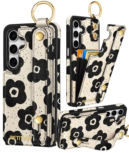 Petitian Schutzhülle für Samsung Galaxy A15 5G, mit Brieftasche, für Damen und Mädchen, niedlich, ästhetisch, einzigartiges Design, Leder, Kreditkartenhalter, Kartenhalter, Ständer, Armband, für Petitian Schutzhülle für Samsung Galaxy A15 5G, mit Brieftasche, für Damen und Mädchen, niedlich, ästhetisch, einzigartiges Design, Leder, Kreditkartenhalter, Kartenhalter, Ständer, Armband, für von Petitian