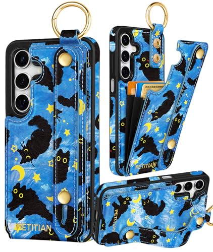 Petitian Schutzhülle für Samsung Galaxy A15 5G, mit Brieftasche, für Damen und Mädchen, niedlich, ästhetisch, einzigartiges Design, Leder, Kreditkartenhalter, Kartenhalter, Ständer, Armband für Galaxy Petitian Schutzhülle für Samsung Galaxy A15 5G, mit Brieftasche, für Damen und Mädchen, niedlich, ästhetisch, einzigartiges Design, Leder, Kreditkartenhalter, Kartenhalter, Ständer, Armband für Galaxy von Petitian