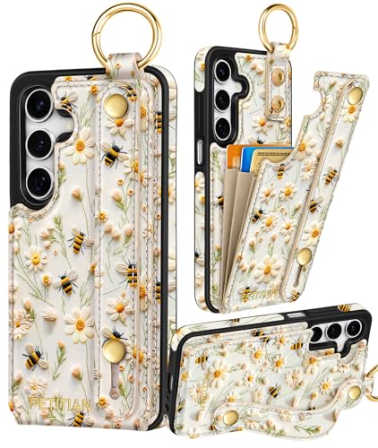 Petitian Schutzhülle für Samsung Galaxy A15 5G, mit Brieftasche, für Damen und Mädchen, niedlich, ästhetisch, einzigartiges Design, Leder, Kreditkartenhalter, Kartenhalter, Ständer, Armband für Galaxy Petitian Schutzhülle für Samsung Galaxy A15 5G, mit Brieftasche, für Damen und Mädchen, niedlich, ästhetisch, einzigartiges Design, Leder, Kreditkartenhalter, Kartenhalter, Ständer, Armband für Galaxy von Petitian