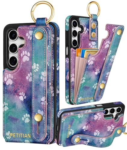 Petitian Schutzhülle für Samsung Galaxy A15 5G, mit Brieftasche, für Damen und Mädchen, niedlich, ästhetisch, einzigartiges Design, Leder, Kreditkartenhalter, Kartenhalter, Ständer, Armband für Galaxy Petitian Schutzhülle für Samsung Galaxy A15 5G, mit Brieftasche, für Damen und Mädchen, niedlich, ästhetisch, einzigartiges Design, Leder, Kreditkartenhalter, Kartenhalter, Ständer, Armband für Galaxy von Petitian