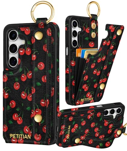 Petitian Schutzhülle für Samsung Galaxy A15 5G, mit Brieftasche, für Damen und Mädchen, niedlich, ästhetisch, einzigartiges Design, Leder, Kreditkartenhalter, Kartenhalter, Ständer, Armband für Galaxy Petitian Schutzhülle für Samsung Galaxy A15 5G, mit Brieftasche, für Damen und Mädchen, niedlich, ästhetisch, einzigartiges Design, Leder, Kreditkartenhalter, Kartenhalter, Ständer, Armband für Galaxy von Petitian