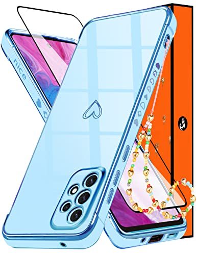 Petitian Schutzhülle für Samsung Galaxy A53 5G (16,5 cm), Herzform, stilvoll, hübsch, ästhetisch (3-in-1), Liebesherzen-Muster, vergoldete Kanten, Hüllen für Galaxy A53 5G, 16,5 cm (6,5 Zoll von Petitian