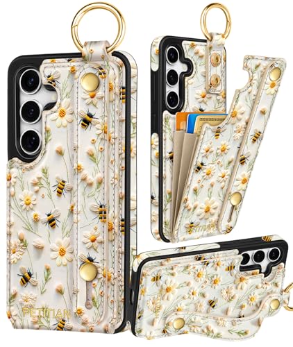 Petitian Schutzhülle für Samsung Galaxy S24 FE mit Brieftasche: Frauen und Mädchen, niedliches mädchenhaftes ästhetisches einzigartiges Design, Leder, Kreditkartenhalter, Kartenhalter, Ständer Petitian Schutzhülle für Samsung Galaxy S24 FE mit Brieftasche: Frauen und Mädchen, niedliches mädchenhaftes ästhetisches einzigartiges Design, Leder, Kreditkartenhalter, Kartenhalter, Ständer von Petitian