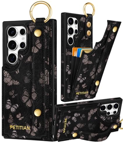 Petitian Schutzhülle für Samsung Galaxy S25 Ultra, mit Brieftasche, für Damen und Mädchen, niedlich, ästhetisch, einzigartiges Design, Leder, Kreditkartenhalter, Kartenhalter, Ständer, Armband für S25 Petitian Schutzhülle für Samsung Galaxy S25 Ultra, mit Brieftasche, für Damen und Mädchen, niedlich, ästhetisch, einzigartiges Design, Leder, Kreditkartenhalter, Kartenhalter, Ständer, Armband für S25 von Petitian