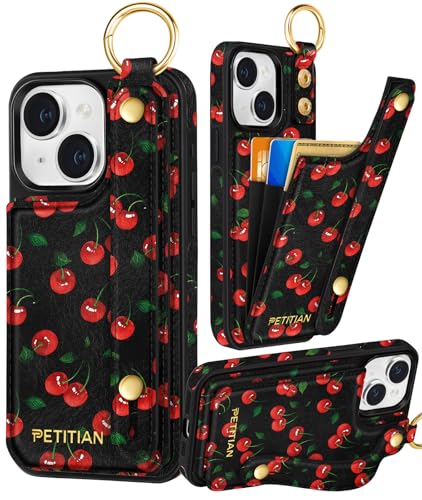 Petitian Schutzhülle für iPhone 14 Plus, mit Brieftasche, niedliches mädchenhaftes ästhetisches einzigartiges Design, Leder, Kreditkartenhalter, Kartenhalter, Ständer, Armband für iPhone 14 Plus Petitian Schutzhülle für iPhone 14 Plus, mit Brieftasche, niedliches mädchenhaftes ästhetisches einzigartiges Design, Leder, Kreditkartenhalter, Kartenhalter, Ständer, Armband für iPhone 14 Plus von Petitian