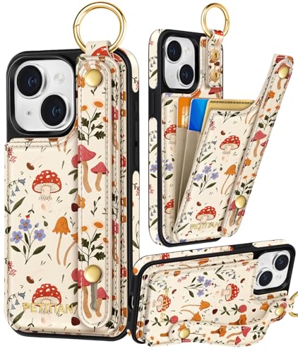 Petitian Schutzhülle für iPhone 14 Plus mit Brieftasche: Frauen und Mädchen, niedlich, ästhetisch, einzigartiges Design, Leder, Kreditkartenhalter, Kartenhalter, Ständer, Armband für iPhone 14 Plus Petitian Schutzhülle für iPhone 14 Plus mit Brieftasche: Frauen und Mädchen, niedlich, ästhetisch, einzigartiges Design, Leder, Kreditkartenhalter, Kartenhalter, Ständer, Armband für iPhone 14 Plus von Petitian