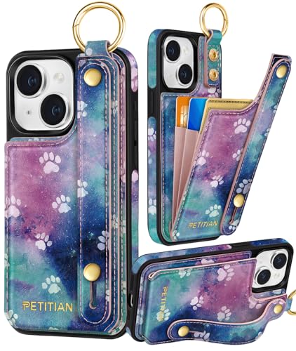 Petitian Schutzhülle für iPhone 14 Plus mit Brieftasche: Frauen und Mädchen, niedlich, ästhetisch, einzigartiges Design, Leder, Kreditkartenhalter, Kartenhalter, Ständer, Armband für iPhone 14 Plus Petitian Schutzhülle für iPhone 14 Plus mit Brieftasche: Frauen und Mädchen, niedlich, ästhetisch, einzigartiges Design, Leder, Kreditkartenhalter, Kartenhalter, Ständer, Armband für iPhone 14 Plus von Petitian