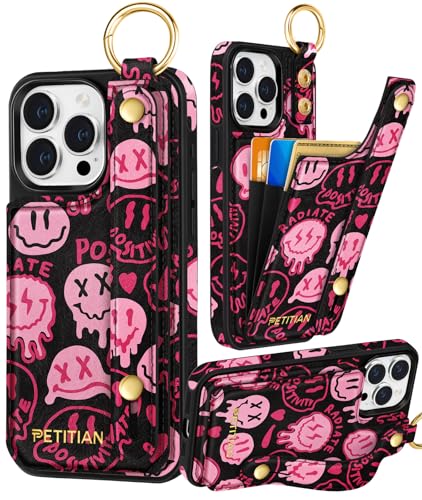 Petitian Schutzhülle für iPhone 14 Promax mit Brieftasche, niedliches mädchenhaftes ästhetisches einzigartiges Design, Leder, Kreditkartenhalter, Kartenhalter, Ständer, Armband für iPhone 14 Pro Max Petitian Schutzhülle für iPhone 14 Promax mit Brieftasche, niedliches mädchenhaftes ästhetisches einzigartiges Design, Leder, Kreditkartenhalter, Kartenhalter, Ständer, Armband für iPhone 14 Pro Max von Petitian