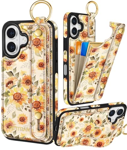 Petitian Schutzhülle für iPhone 16 Plus mit Brieftasche: Frauen und Mädchen, niedlich, ästhetisch, einzigartiges Design, Leder, Kreditkartenhalter, Kartenhalter, Ständer, Armband für iPhone 16 Plus Petitian Schutzhülle für iPhone 16 Plus mit Brieftasche: Frauen und Mädchen, niedlich, ästhetisch, einzigartiges Design, Leder, Kreditkartenhalter, Kartenhalter, Ständer, Armband für iPhone 16 Plus von Petitian