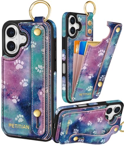 Petitian Schutzhülle für iPhone 16 Plus mit Brieftasche: Frauen und Mädchen, niedlich, ästhetisch, einzigartiges Design, Leder, Kreditkartenhalter, Kartenhalter, Ständer, Armband für iPhone 16 Plus Petitian Schutzhülle für iPhone 16 Plus mit Brieftasche: Frauen und Mädchen, niedlich, ästhetisch, einzigartiges Design, Leder, Kreditkartenhalter, Kartenhalter, Ständer, Armband für iPhone 16 Plus von Petitian