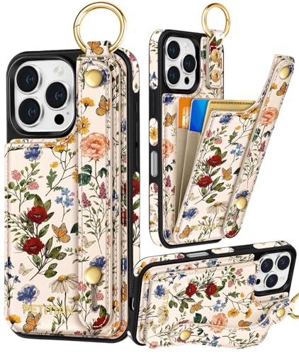 Petitian Schutzhülle für iPhone 16 Pro, mit Brieftasche, niedliches mädchenhaftes ästhetisches einzigartiges Design, Leder, Kreditkartenhalter, Kartenhalter, Ständer, Armband für iPhone 16 Pro Petitian Schutzhülle für iPhone 16 Pro, mit Brieftasche, niedliches mädchenhaftes ästhetisches einzigartiges Design, Leder, Kreditkartenhalter, Kartenhalter, Ständer, Armband für iPhone 16 Pro von Petitian