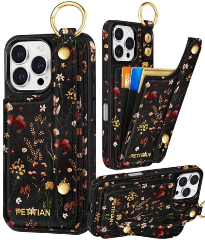Petitian Schutzhülle für iPhone 16 Pro mit Brieftasche: Frauen und Mädchen, niedliches mädchenhaftes ästhetisches einzigartiges Design, Leder, Kreditkartenhalter, Kartenhalter, Ständer, Armband für Petitian Schutzhülle für iPhone 16 Pro mit Brieftasche: Frauen und Mädchen, niedliches mädchenhaftes ästhetisches einzigartiges Design, Leder, Kreditkartenhalter, Kartenhalter, Ständer, Armband für von Petitian