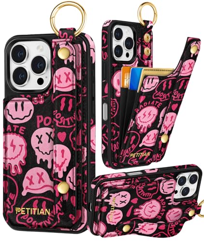 Petitian Schutzhülle für iPhone 16 Promax mit Brieftasche, niedliches mädchenhaftes ästhetisches einzigartiges Design, Leder, Kreditkartenhalter, Kartenhalter, Ständer, Armband für iPhone 16 Pro Max Petitian Schutzhülle für iPhone 16 Promax mit Brieftasche, niedliches mädchenhaftes ästhetisches einzigartiges Design, Leder, Kreditkartenhalter, Kartenhalter, Ständer, Armband für iPhone 16 Pro Max von Petitian