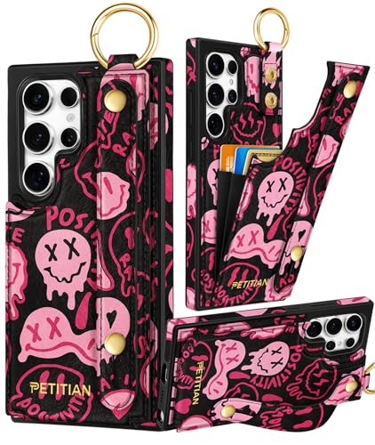 Petitian Xiaolian Schutzhülle für Samsung Galaxy S25 Ultra, für Damen und Mädchen, niedlich, ästhetisch, einzigartiges Design, Leder, Kreditkartenhalter, Kartenhalter, Ständer, Armband für S25 Ultra Petitian Xiaolian Schutzhülle für Samsung Galaxy S25 Ultra, für Damen und Mädchen, niedlich, ästhetisch, einzigartiges Design, Leder, Kreditkartenhalter, Kartenhalter, Ständer, Armband für S25 Ultra von Petitian