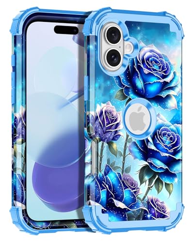 Petocase Schutzhülle für iPhone 16 Plus, leuchtet im Dunkeln, dreilagig, strapazierfähig, stoßfest, vollständiger Schutz, Hartplastik-Stoßfänger und weiche Silikonhülle für Apple iPhone 16 Plus 17 cm von Petocase