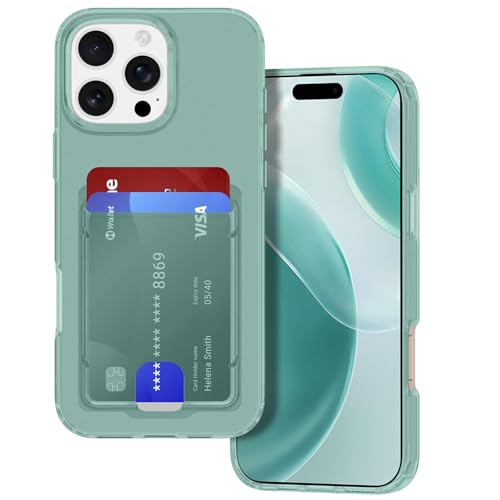 Petocase Schutzhülle für iPhone 16 Pro Max mit Kartenfächern, ultradünn, flexibel, TPU-Gel, Gummi, weiche Silikon-Schutzhülle für Apple iPhone 16 Pro Max, durchscheinendes Grün Petocase Schutzhülle für iPhone 16 Pro Max mit Kartenfächern, ultradünn, flexibel, TPU-Gel, Gummi, weiche Silikon-Schutzhülle für Apple iPhone 16 Pro Max, durchscheinendes Grün von Petocase