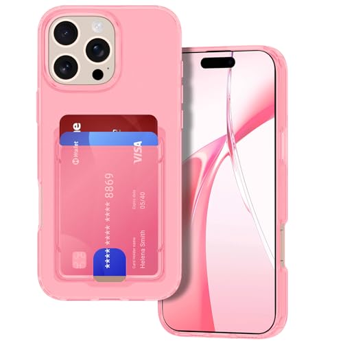 Petocase Schutzhülle für iPhone 16 Pro Max mit Kartenfächern, ultradünn, flexibel, TPU-Gel, Gummi, weiche Silikon-Schutzhülle für Apple iPhone 16 Pro Max, durchscheinendes Rosa Petocase Schutzhülle für iPhone 16 Pro Max mit Kartenfächern, ultradünn, flexibel, TPU-Gel, Gummi, weiche Silikon-Schutzhülle für Apple iPhone 16 Pro Max, durchscheinendes Rosa von Petocase