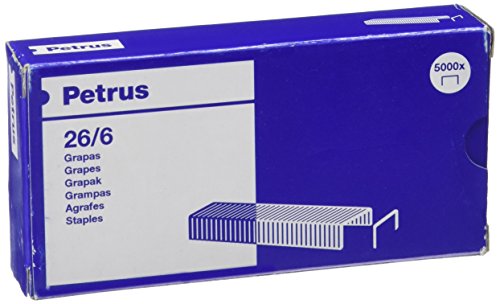 PETRUS 55712 Box 5000 Heftklammern 26/6 verkupfert von Petrus