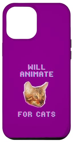Animiert für Katzen, lustiger Katzenliebhaber, witziges Haustier Hülle für iPhone 12 Pro Max von Pets Co.