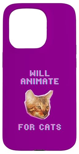 Animiert für Katzen, lustiger Katzenliebhaber, witziges Haustier Hülle für iPhone 15 Pro von Pets Co.