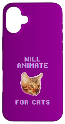 Animiert für Katzen, lustiger Katzenliebhaber, witziges Haustier Hülle für iPhone 16 Plus von Pets Co.