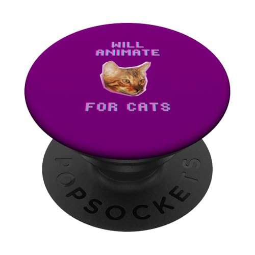 Animiert für Katzen, lustiger Katzenliebhaber, witziges Haustier PopSockets Klebender PopGrip von Pets Co.