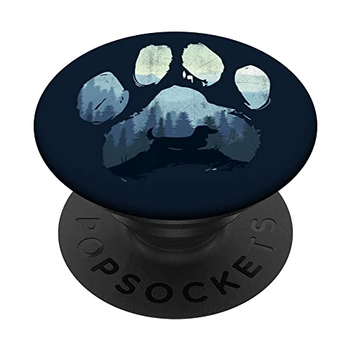 Langhaariger Dackel, Hundepfoten, Mutter, Papa, Berge PopSockets mit austauschbarem PopGrip von Pets Long Haired Dachshund Paw