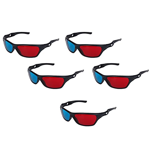 Peukerty Dimensionale 3D-Vision-Brille für TV-Spiele, DVD, Rot und Blau, 5 Stück von Peukerty