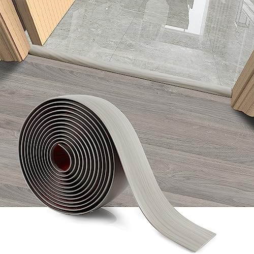 Floor Transition Strip, 10 Ft Self Adhesive Vinyl Flooring Transition Strips Wood to Tile Floor Divider Strip for Joining Floor Gaps Tiles Carpet Threshold Transition (1.58in W, Gray) von Peunitory