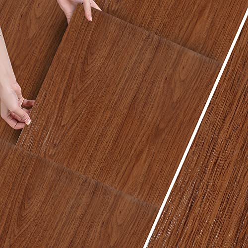 Peviasot PVC Bodenbelag Vinylboden Selbstklebend, 30x30cm Dicke 1.5 mm Vinyl Laminat 4m²/44 Fliesen Bodenfliesen Rutschfest, Wasserfest für Wohnzimmer Küche (Holzfarbe) von Peviasot